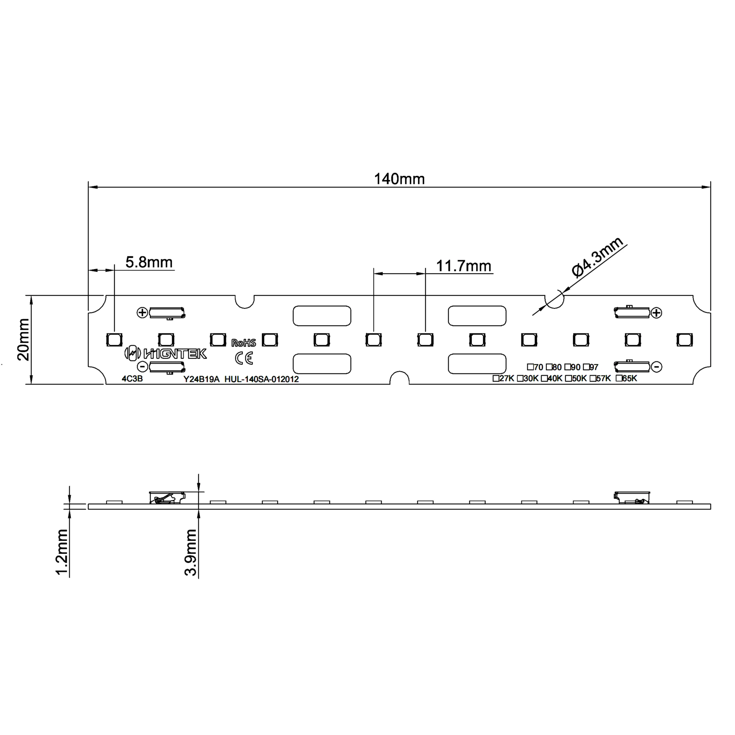 225lm/W High-Efficacy Linear Modules 20×140mm (500lm) - Image 4