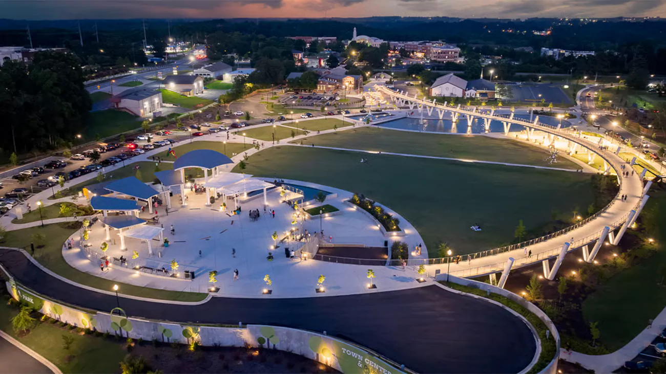 Suwanee Town Center Park Ground Lighting Project 1