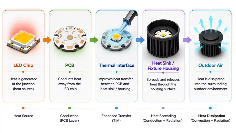 SMD heat dissipation path